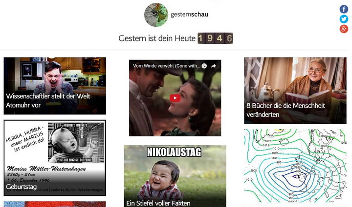 prototypische Startseite der gesternschau
prototypische Startseite der gesternschau