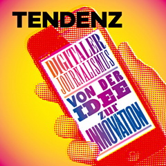 Hand hält Handy mit Schrift "Von der Idee zur Innovation" - Titel 01/16  des Magazins Tendenz der BLM