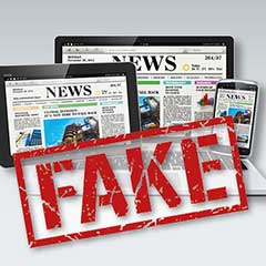 Rote Schrift FAKE, Veranstaltung der BLM zu FAKE-News