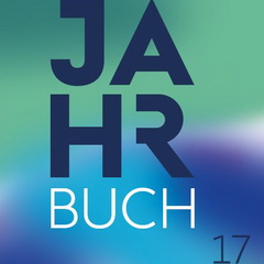 Cover Jahrbuch der Landesmedienanstalten 2017, Schrift Jahr auf blau-grünem Grund