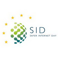 Weltkugel mit Logo Safer Internet Day