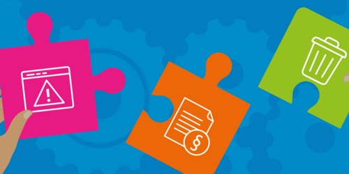 Visual zum Faltblatt Erkennen.Verfolgen.Entfernen