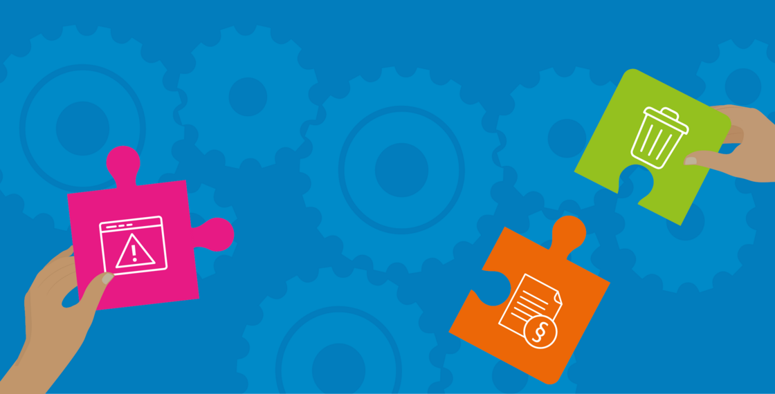 Visual zum Faltblatt Erkennen.Verfolgen.Entfernen