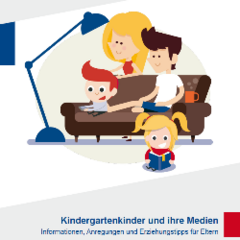 M&auml;dchen vor B&uuml;cherregal - Titelbild zur Brosch&uuml;re Vorschulkinder und ihre Medien