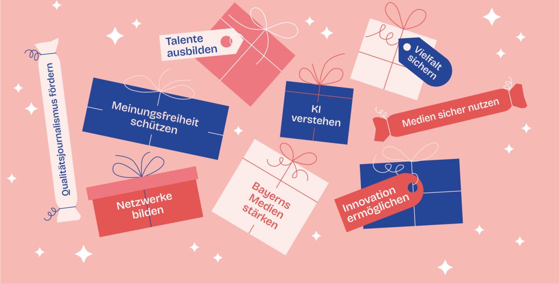 Geschenkpakete mit Aufschrift